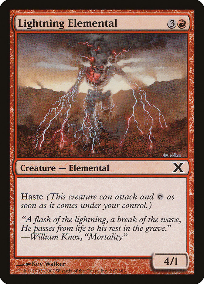 Lightning Elemental [Tenth Edition] Magic: The Gathering