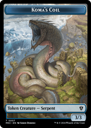 Drake // Koma's Coil Double-Sided Token [Murders at Karlov Manor Commander Tokens] Magic: The Gathering