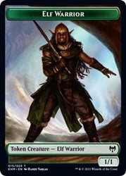 Elf Warrior // Replicated Ring Double-Sided Token [Kaldheim Tokens] Magic: The Gathering