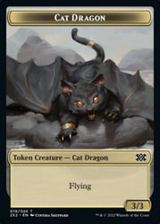Cat Dragon // Knight Double-Sided Token [Double Masters 2022 Tokens] Magic: The Gathering