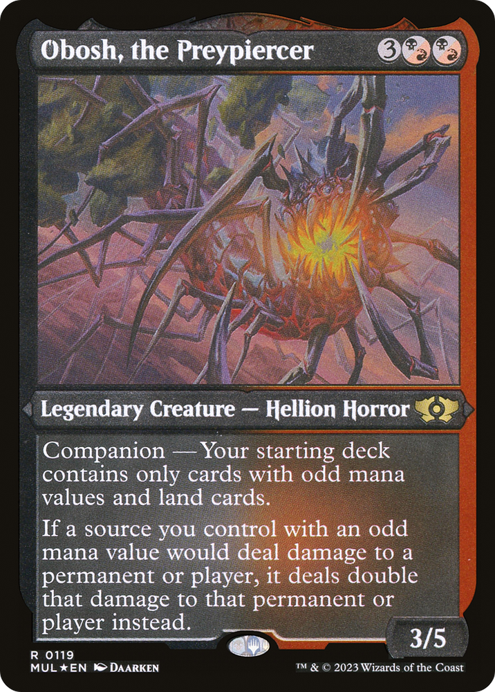 Obosh, the Preypiercer (Foil Etched) [Multiverse Legends] Magic: The Gathering