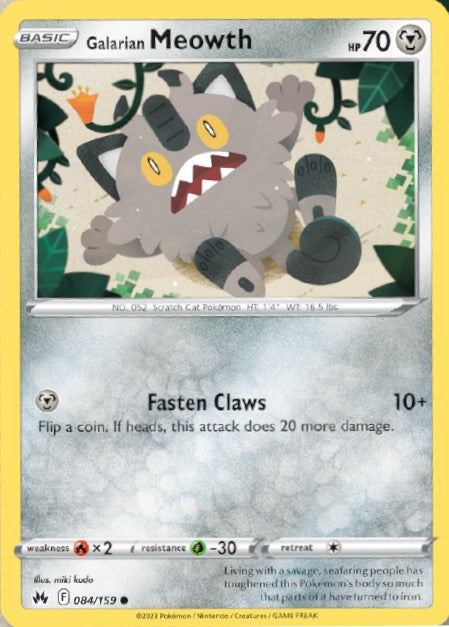 Galarian Meowth (084/159) [Sword & Shield: Crown Zenith] Pokémon