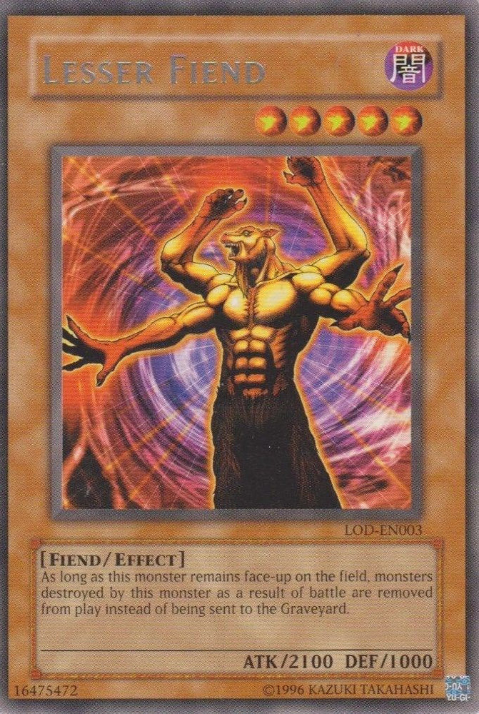 Lesser Fiend [LOD-EN003] Rare Yu-Gi-Oh!