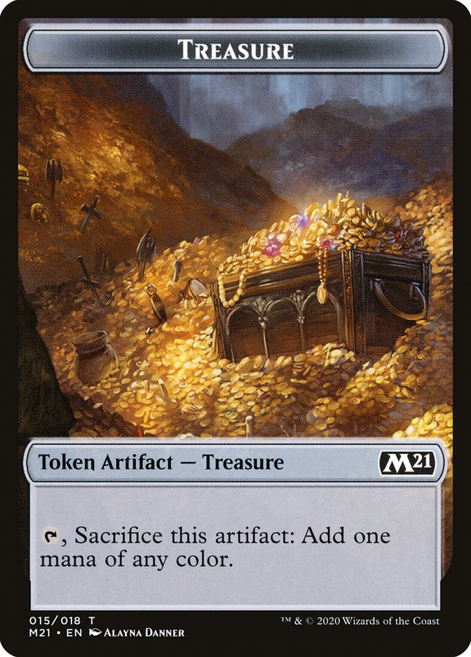 Angel // Treasure Double-Sided Token [Core Set 2021 Tokens] Magic: The Gathering