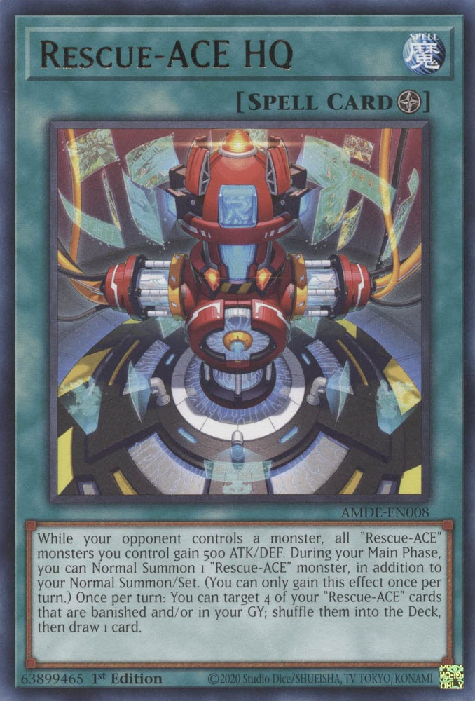 Rescue-ACE HQ [AMDE-EN008] Rare Yu-Gi-Oh!