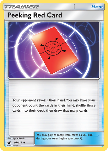 Peeking Red Card (97/111) [Sun & Moon: Crimson Invasion] Pokémon