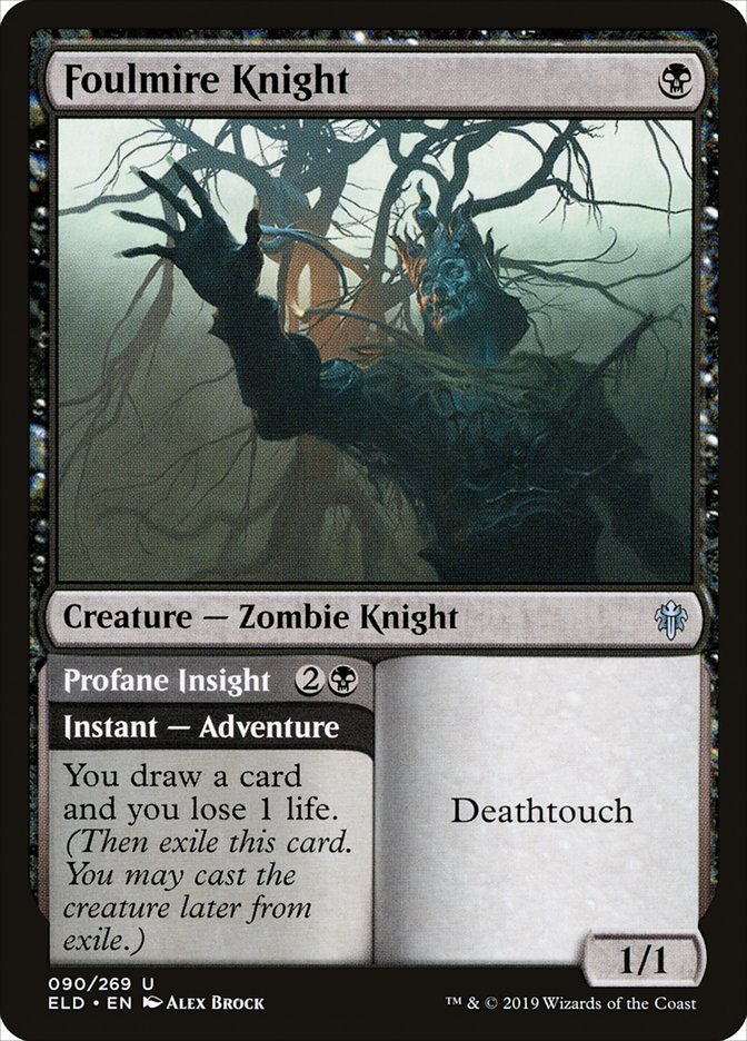 Foulmire Knight // Profane Insight [Throne of Eldraine] Magic: The Gathering