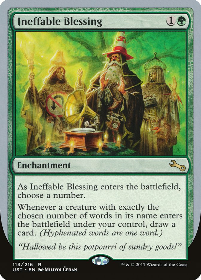 Ineffable Blessing ("choose a number") [Unstable] Magic: The Gathering