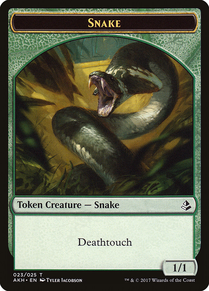 Aven Initiate // Snake Double-Sided Token [Amonkhet Tokens] Magic: The Gathering