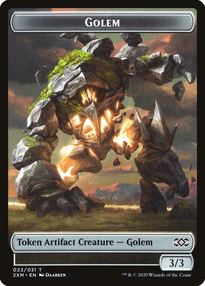 Wolf // Golem Double-Sided Token [Double Masters Tokens] Magic: The Gathering