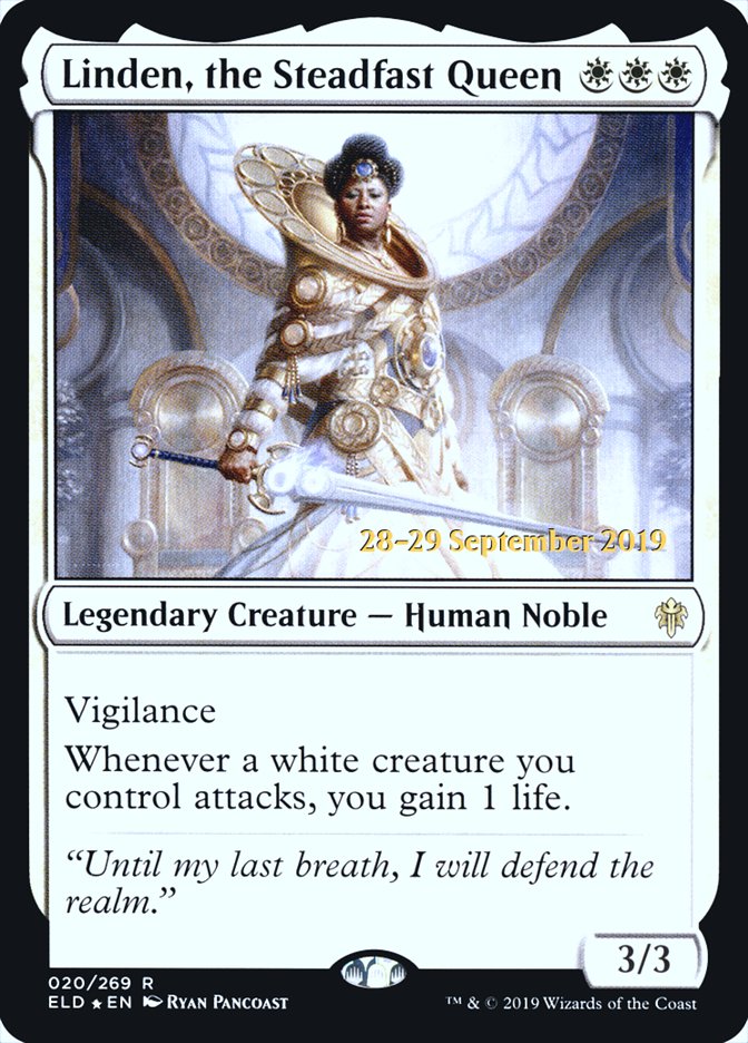 Linden, the Steadfast Queen [Throne of Eldraine Prerelease Promos] Magic: The Gathering