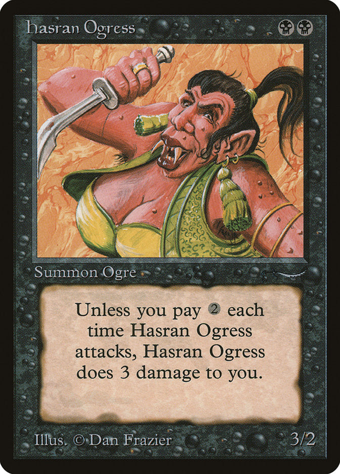 Hasran Ogress (Dark Mana Cost) [Arabian Nights] Magic: The Gathering