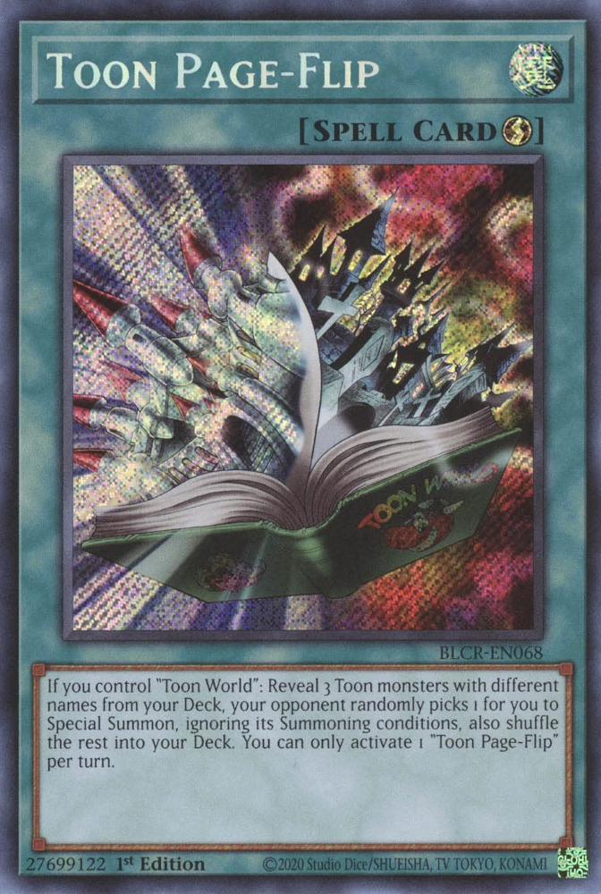 Toon Page-Flip [BLCR-EN068] Secret Rare Yu-Gi-Oh!