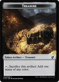 Treasure // Human Double-Sided Token [Commander 2019 Tokens] Magic: The Gathering