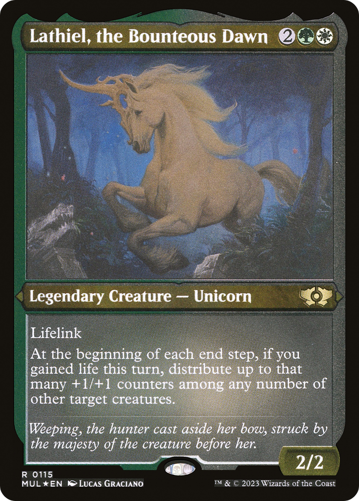 Lathiel, the Bounteous Dawn (Foil Etched) [Multiverse Legends] Magic: The Gathering