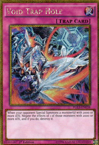 Void Trap Hole [PGL3-EN038] Gold Secret Rare Yu-Gi-Oh!