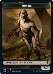 Zombie // Zombie Knight Double-Sided Token [Starter Commander Decks] Magic: The Gathering