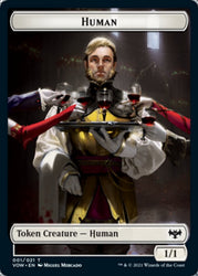 Human (001) // Vampire (007) Double-Sided Token [Innistrad: Crimson Vow Tokens] Magic: The Gathering