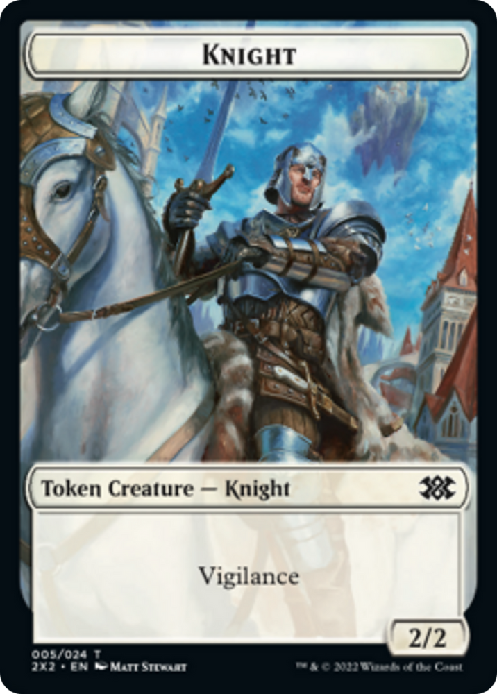 Cat Dragon // Knight Double-Sided Token [Double Masters 2022 Tokens] Magic: The Gathering