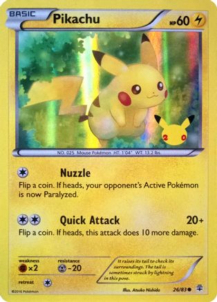 Pikachu (26/83) (20th Anniversary) [XY: Generations] Pokémon