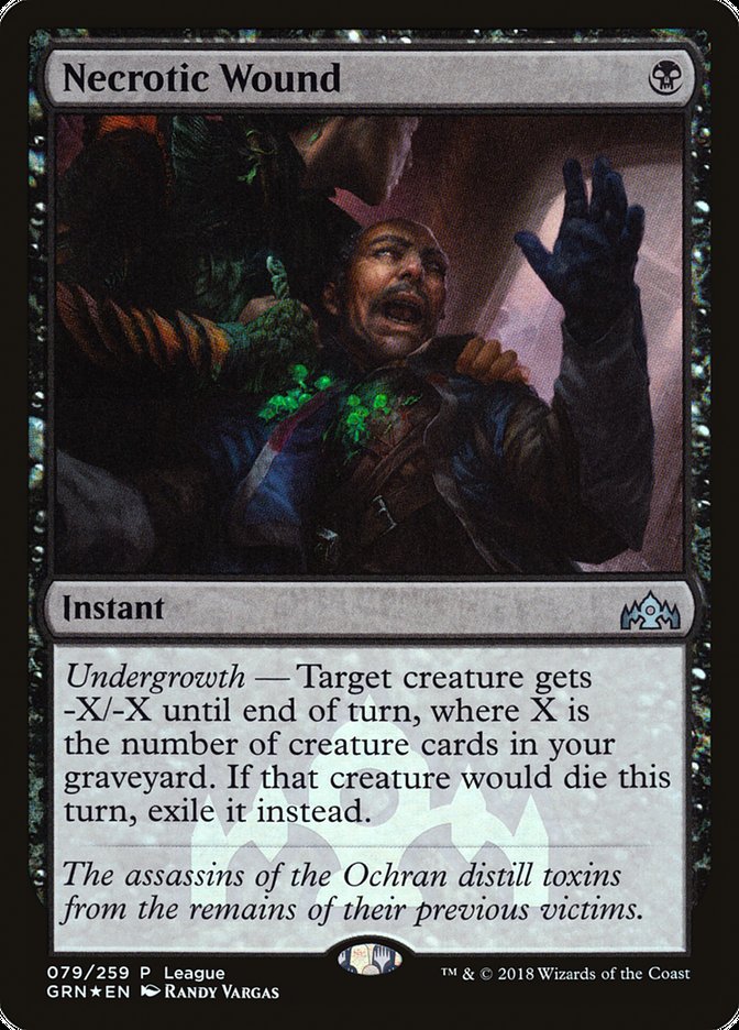 Necrotic Wound (League) [Guilds of Ravnica Promos] Magic: The Gathering