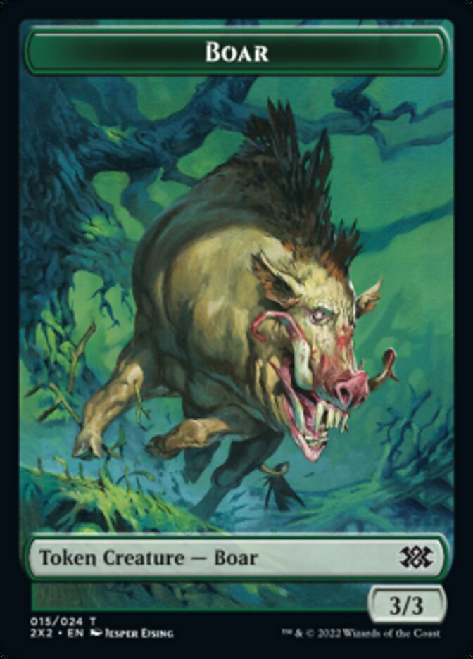 Boar // Aven Initiate Double-Sided Token [Double Masters 2022 Tokens] Magic: The Gathering