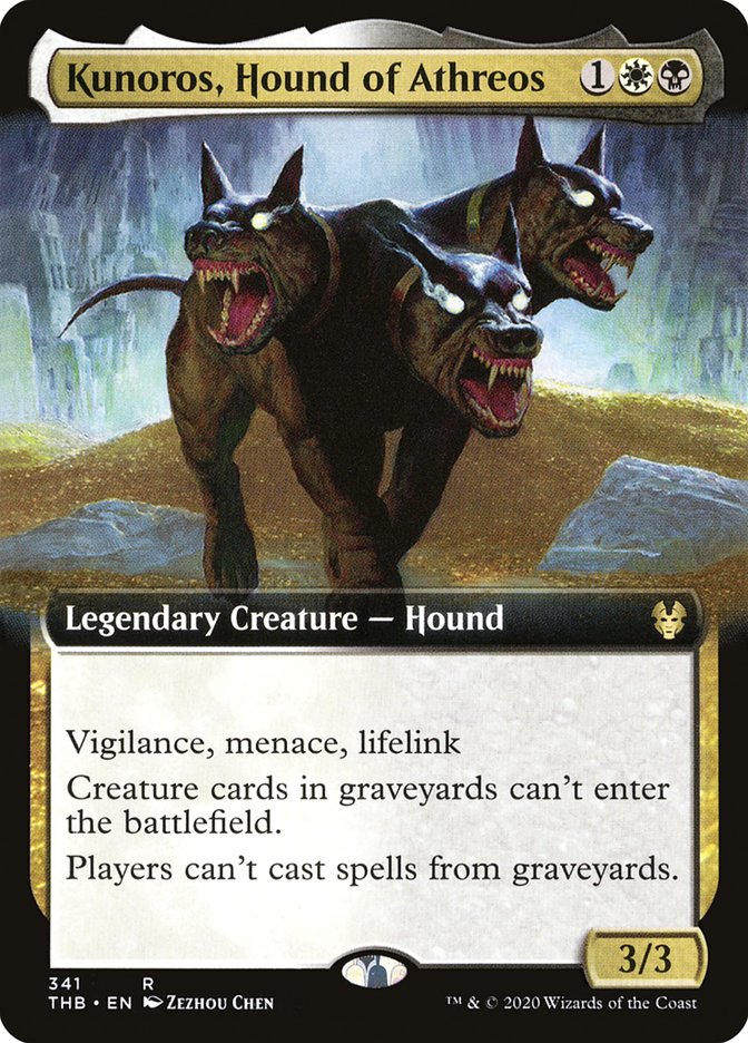 Kunoros, Hound of Athreos (Extended Art) [Theros Beyond Death] Magic: The Gathering