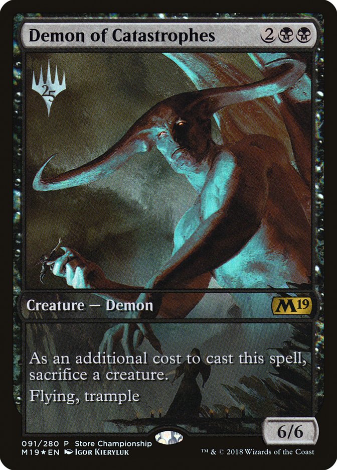 Demon of Catastrophes (Store Championship) [Core Set 2019 Promos] Magic: The Gathering