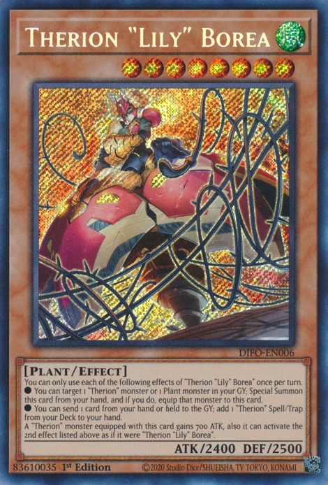 Therion Lily Borea [DIFO-EN006] Secret Rare Yu-Gi-Oh!