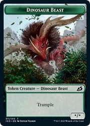 Dinosaur Beast // Human Soldier (005) Double-Sided Token [Ikoria: Lair of Behemoths Tokens] Magic: The Gathering