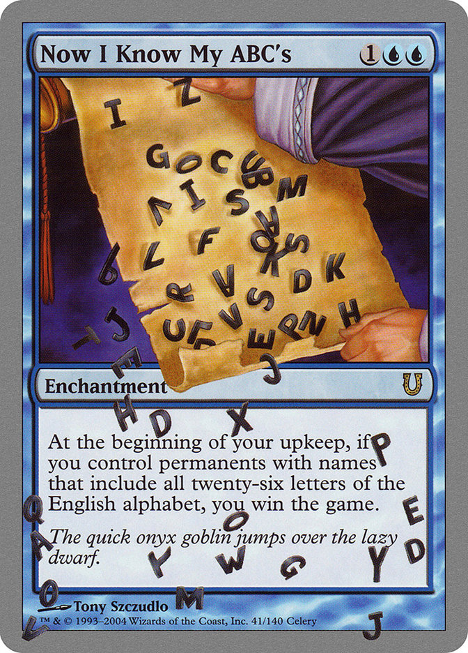 Now I Know My ABC's [Unhinged] Magic: The Gathering