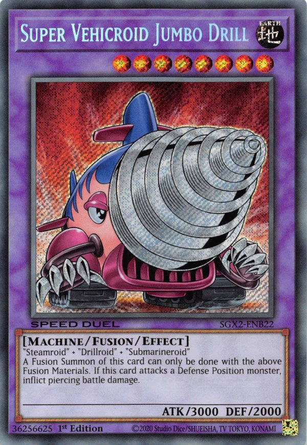 Super Vehicroid Jumbo Drill [SGX2-ENB22] Secret Rare Yu-Gi-Oh!