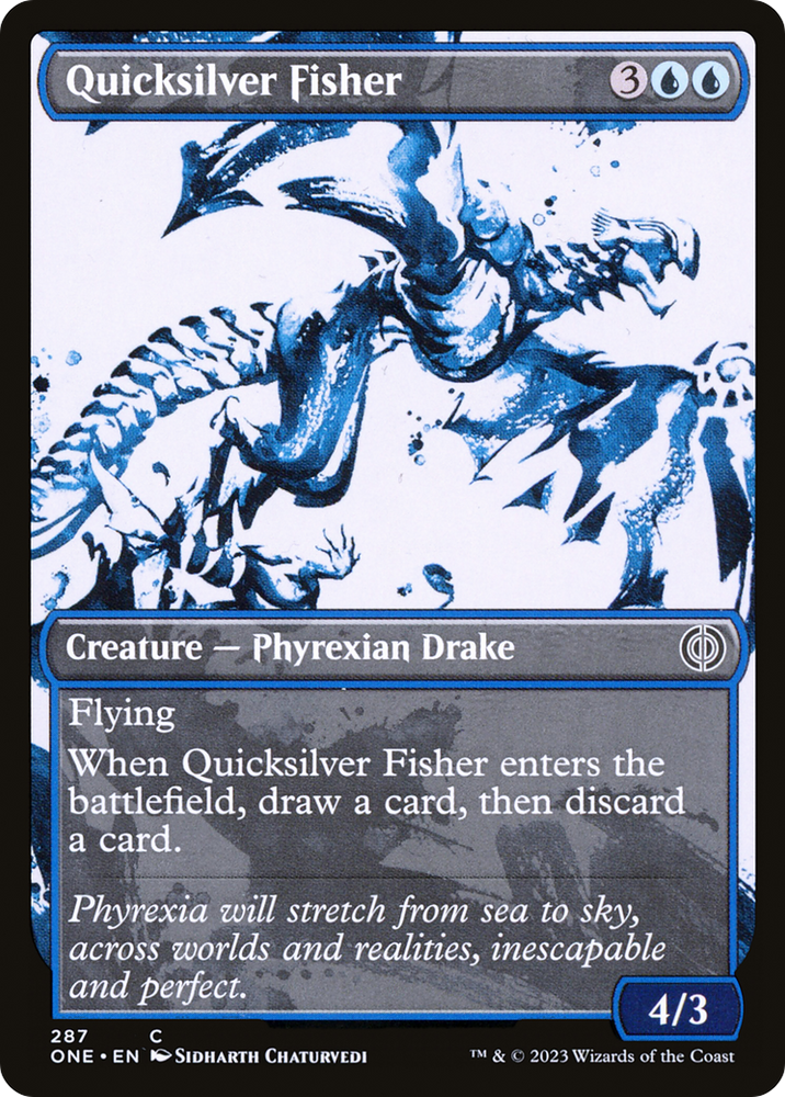 Quicksilver Fisher (Showcase Ichor) [Phyrexia: All Will Be One] Magic: The Gathering