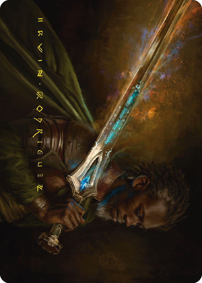 Anduril, Flame of the West Art Card (Gold-Stamped Signature) [The Lord of the Rings: Tales of Middle-earth Art Series] Magic: The Gathering