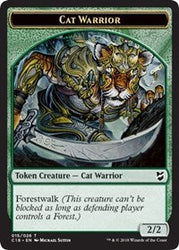Cat Warrior // Beast (013) Double-Sided Token [Commander 2018 Tokens] Magic: The Gathering