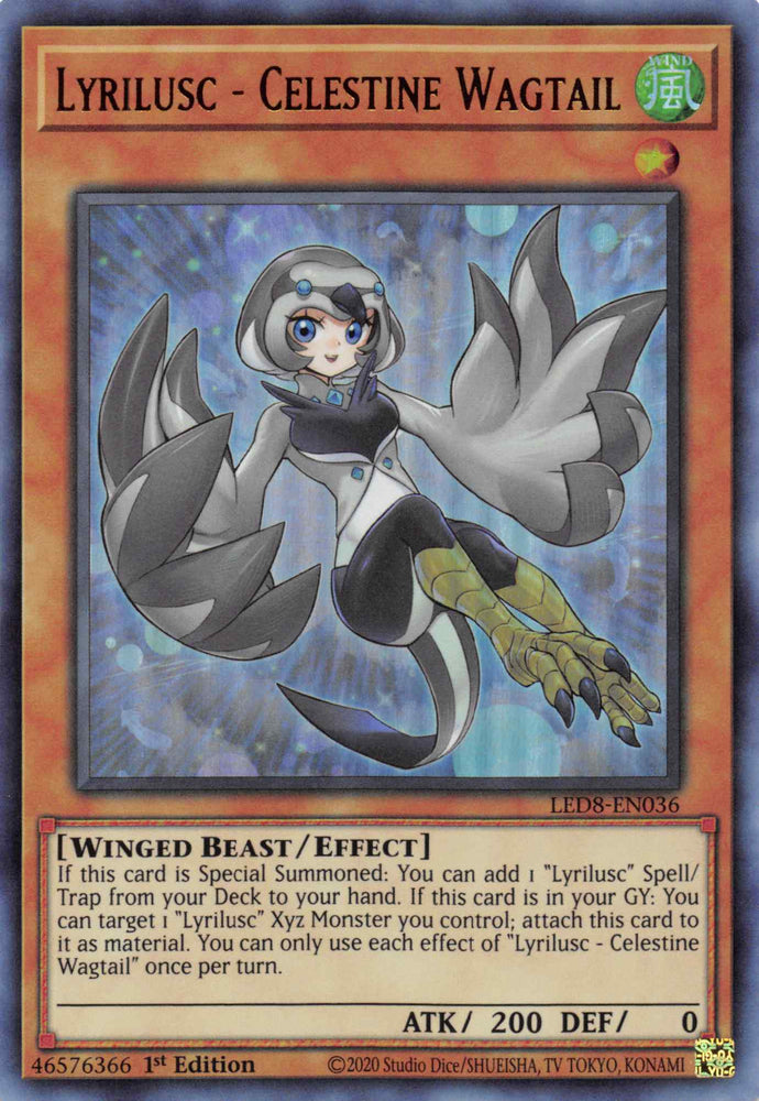 Lyrilusc - Celestine Wagtail [LED8-EN036] Ultra Rare Yu-Gi-Oh!