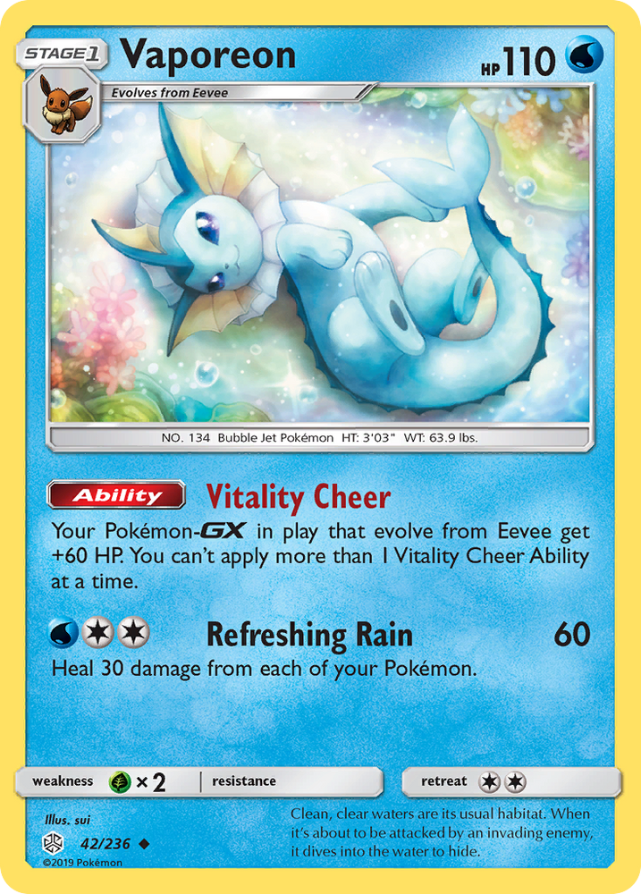 Vaporeon (42/236) [Sun & Moon: Cosmic Eclipse] Pokémon