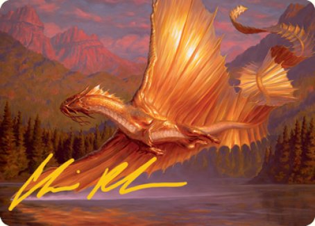 Adult Gold Dragon Art Card (Gold-Stamped Signature) [Dungeons & Dragons: Adventures in the Forgotten Realms Art Series] Magic: The Gathering