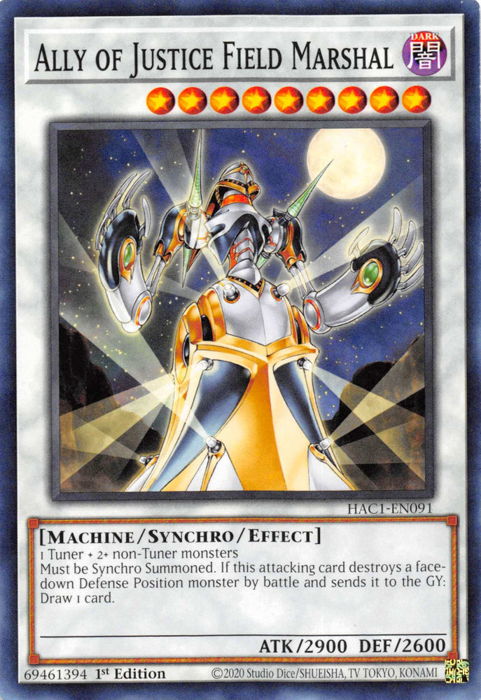 Ally of Justice Field Marshal [HAC1-EN091] Common Yu-Gi-Oh!