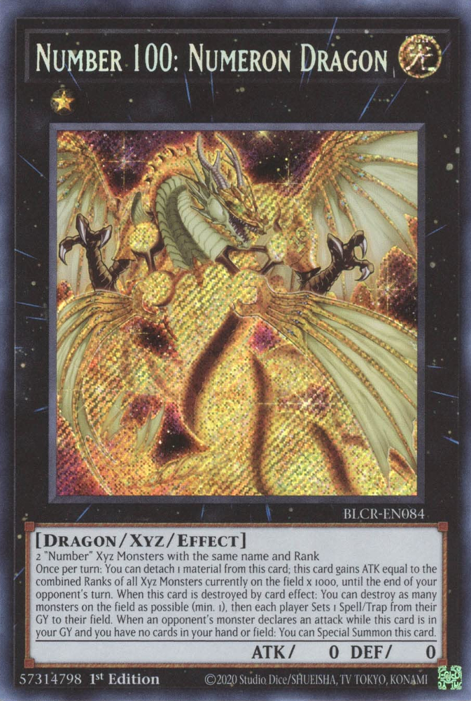 Number 100: Numeron Dragon [BLCR-EN084] Secret Rare Yu-Gi-Oh!