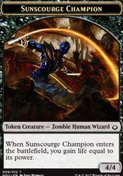 Sunscourge Champion // Zombie Double-Sided Token [Hour of Devastation Tokens] Magic: The Gathering