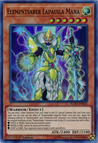 Elementsaber Lapauila Mana [FLOD-EN025] Super Rare Yu-Gi-Oh!
