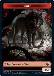 Wolf (011) // Wolf (014) Double-Sided Token [Innistrad: Crimson Vow Tokens] Magic: The Gathering