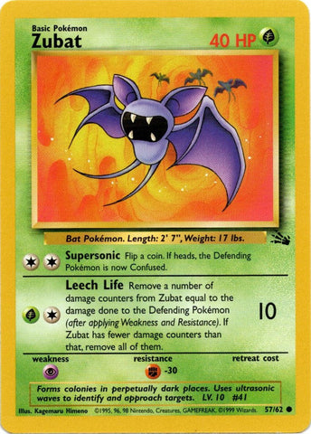 Zubat (57/62) [Fossil Unlimited] Pokémon