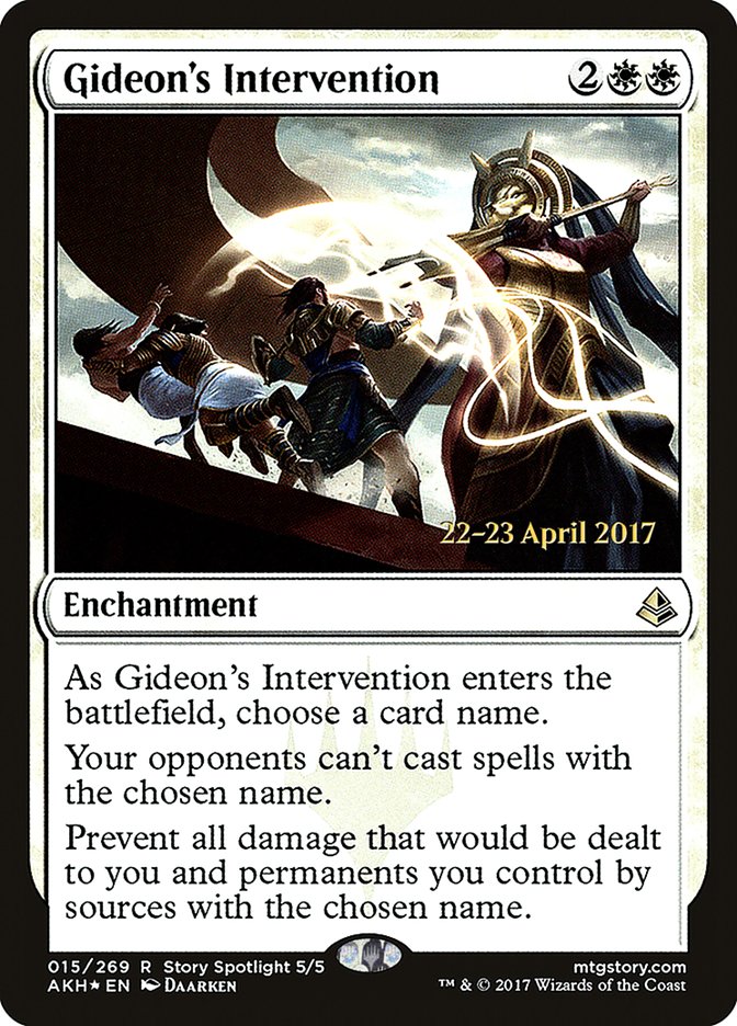 Gideon's Intervention [Amonkhet Prerelease Promos] Magic: The Gathering