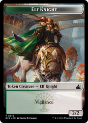 Elf Knight // Angel (0002) Double-Sided Token [Ravnica Remastered Tokens] Magic: The Gathering