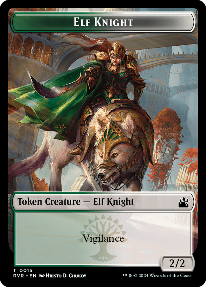Elf Knight // Bird Illusion Double-Sided Token [Ravnica Remastered Tokens] Magic: The Gathering