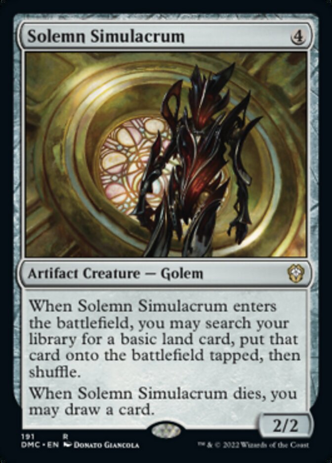 Solemn Simulacrum [Dominaria United Commander] Magic: The Gathering