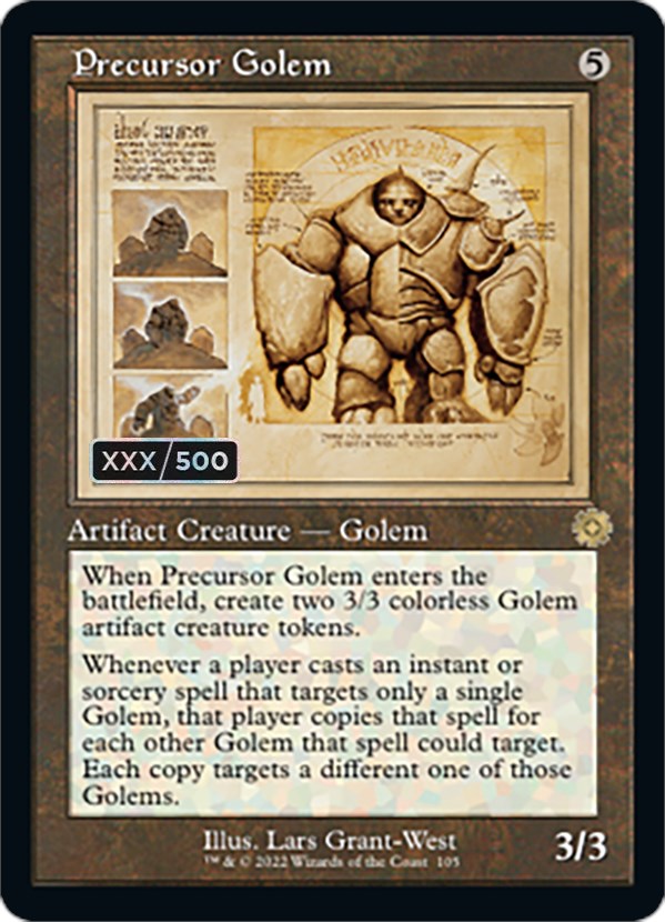 Precursor Golem (Retro Schematic) (Serial Numbered) [The Brothers' War Retro Artifacts] Magic: The Gathering