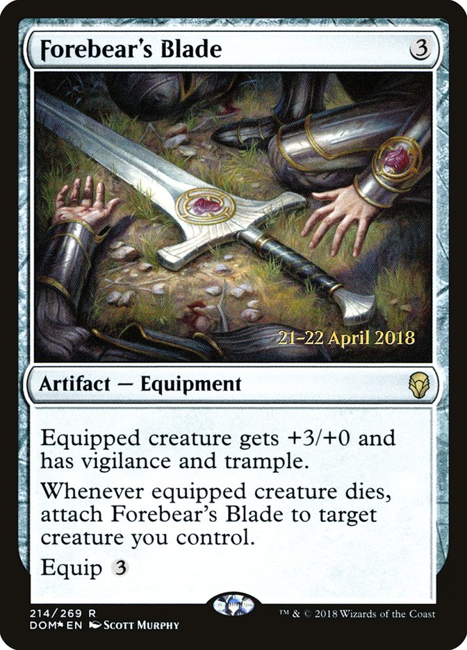 Forebear's Blade [Dominaria Prerelease Promos] Magic: The Gathering
